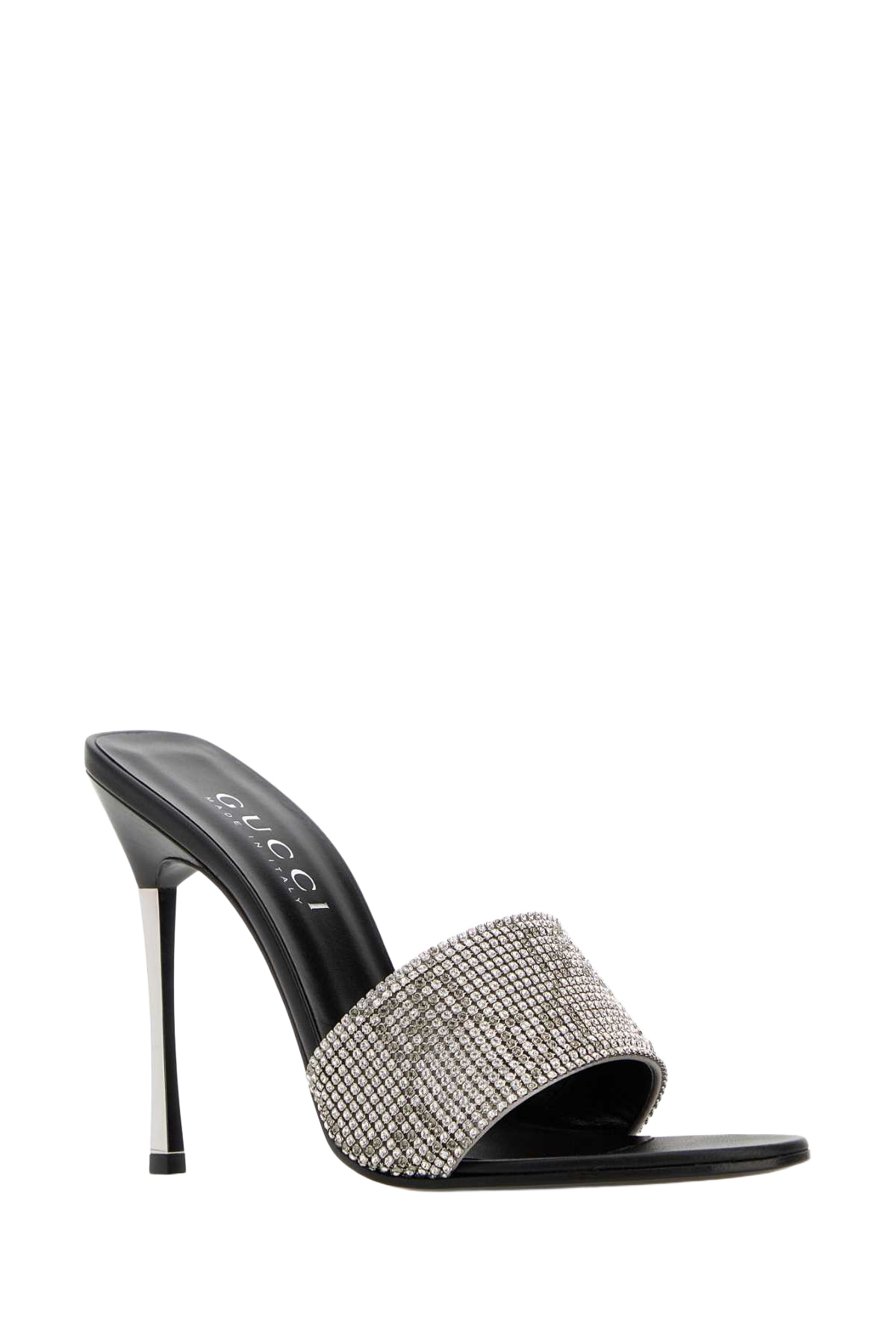 Embellished Fabric Bombshell Mules Ltgreycrybdiamon Sandali