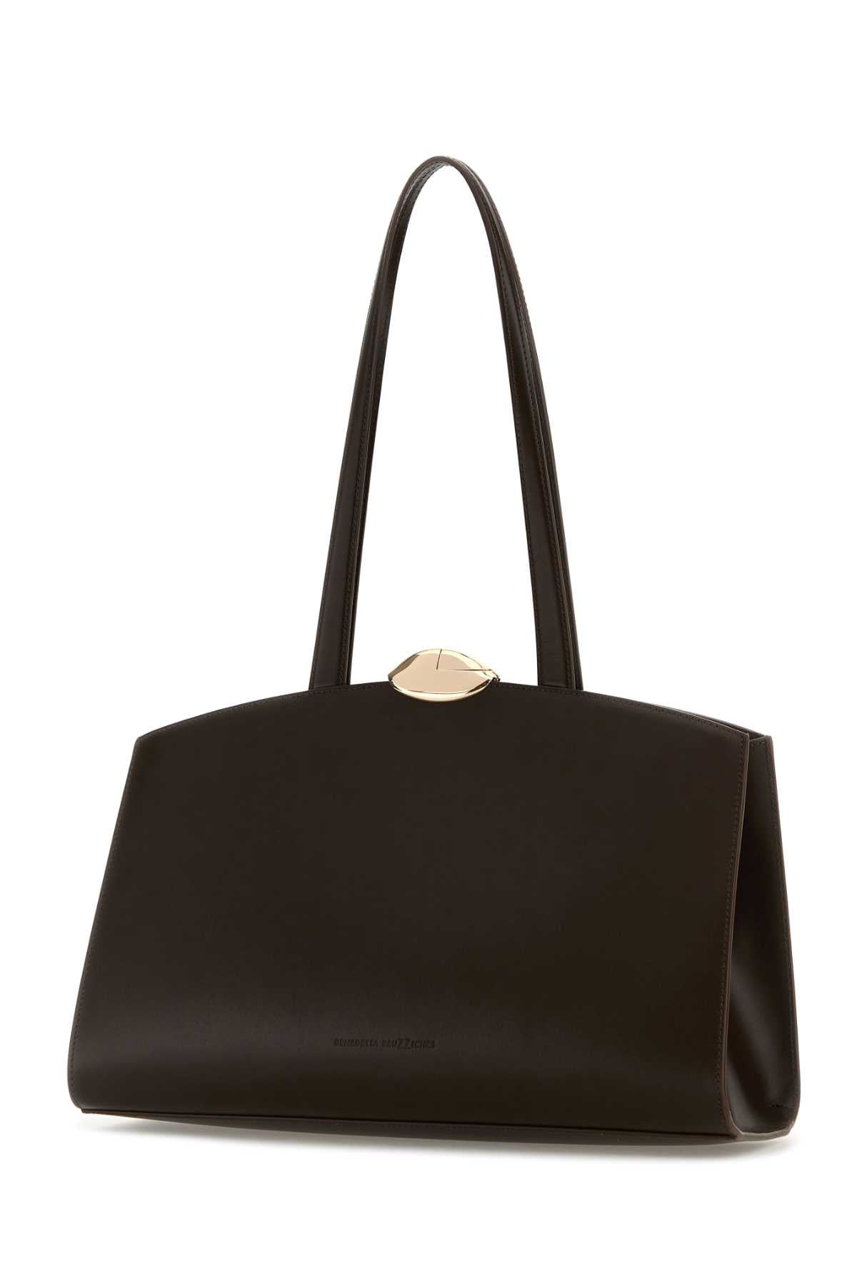 Brown Leather Serena Shopping Bag Middle-earth Borse A Mano