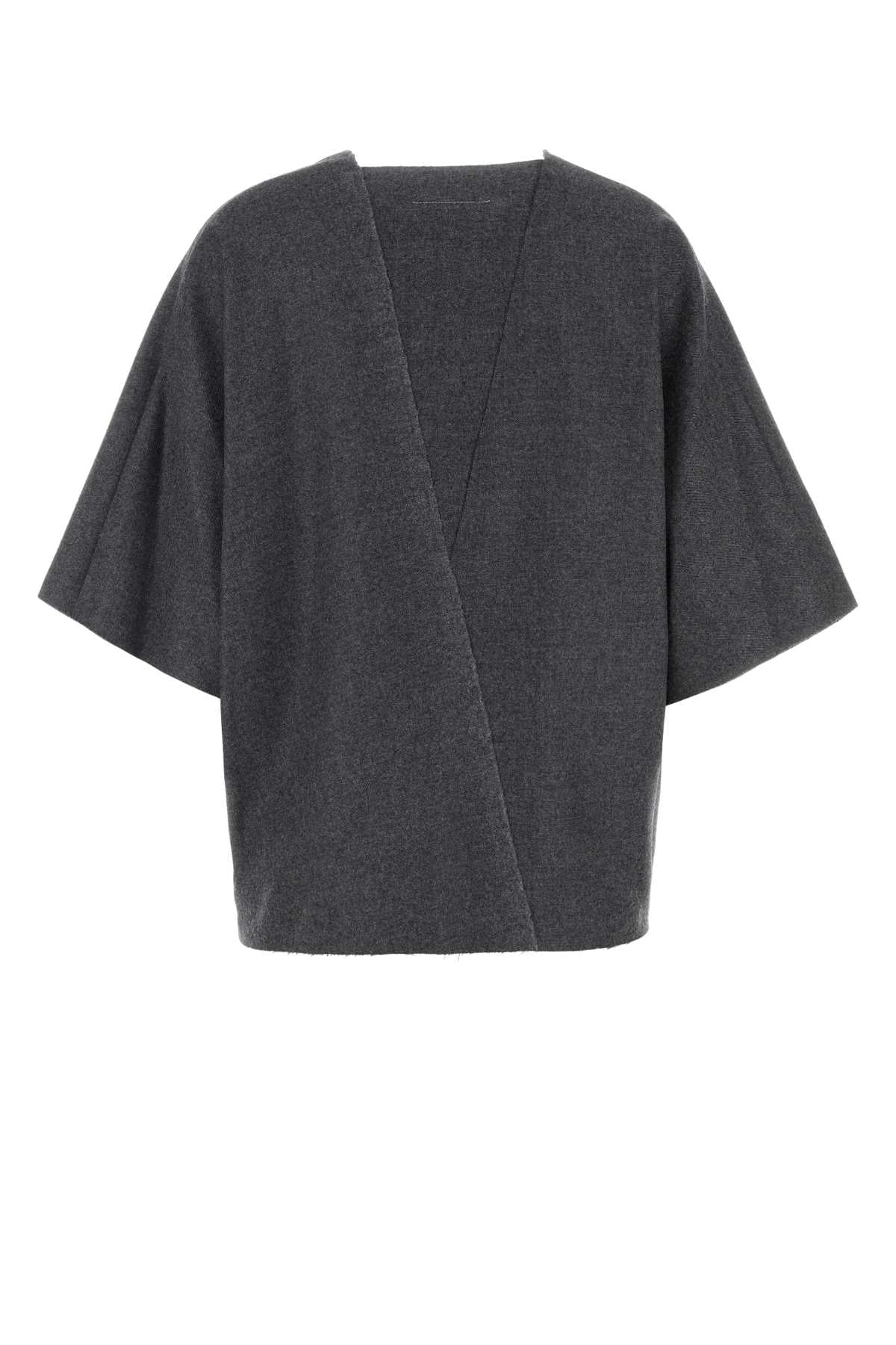 Dark Grey Wool Top Melange Exterior: Virgin Maglie