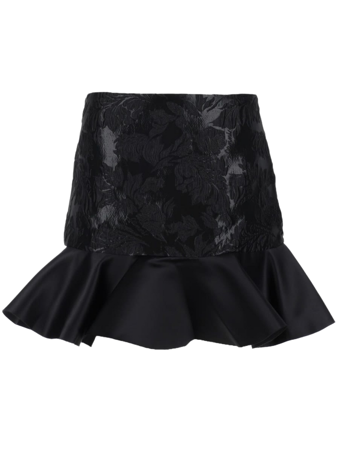 Satin Miniskirt Black Recycled Polyester Polyamide Skirt