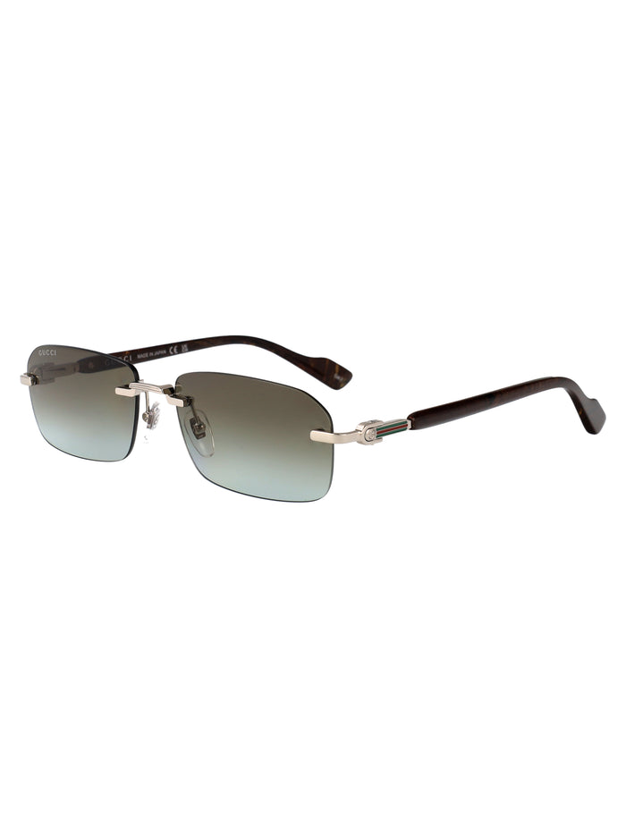 008 Silver Brown Metal Sunglasses