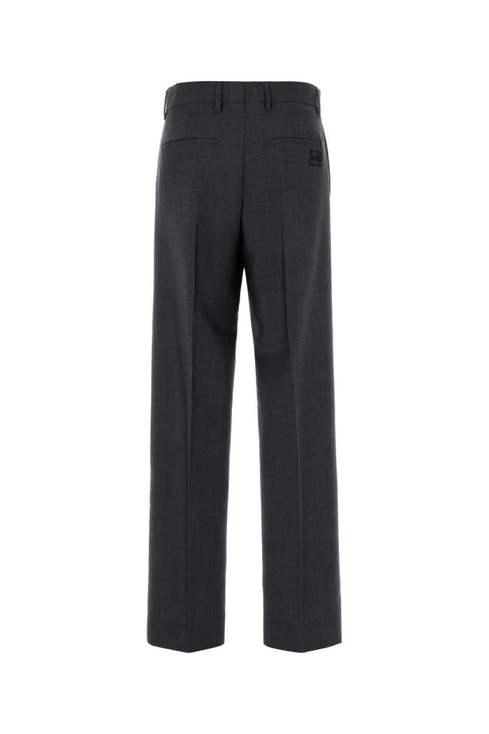 Antracite Exterior: Mohair Virgin Wool Pantaloni
