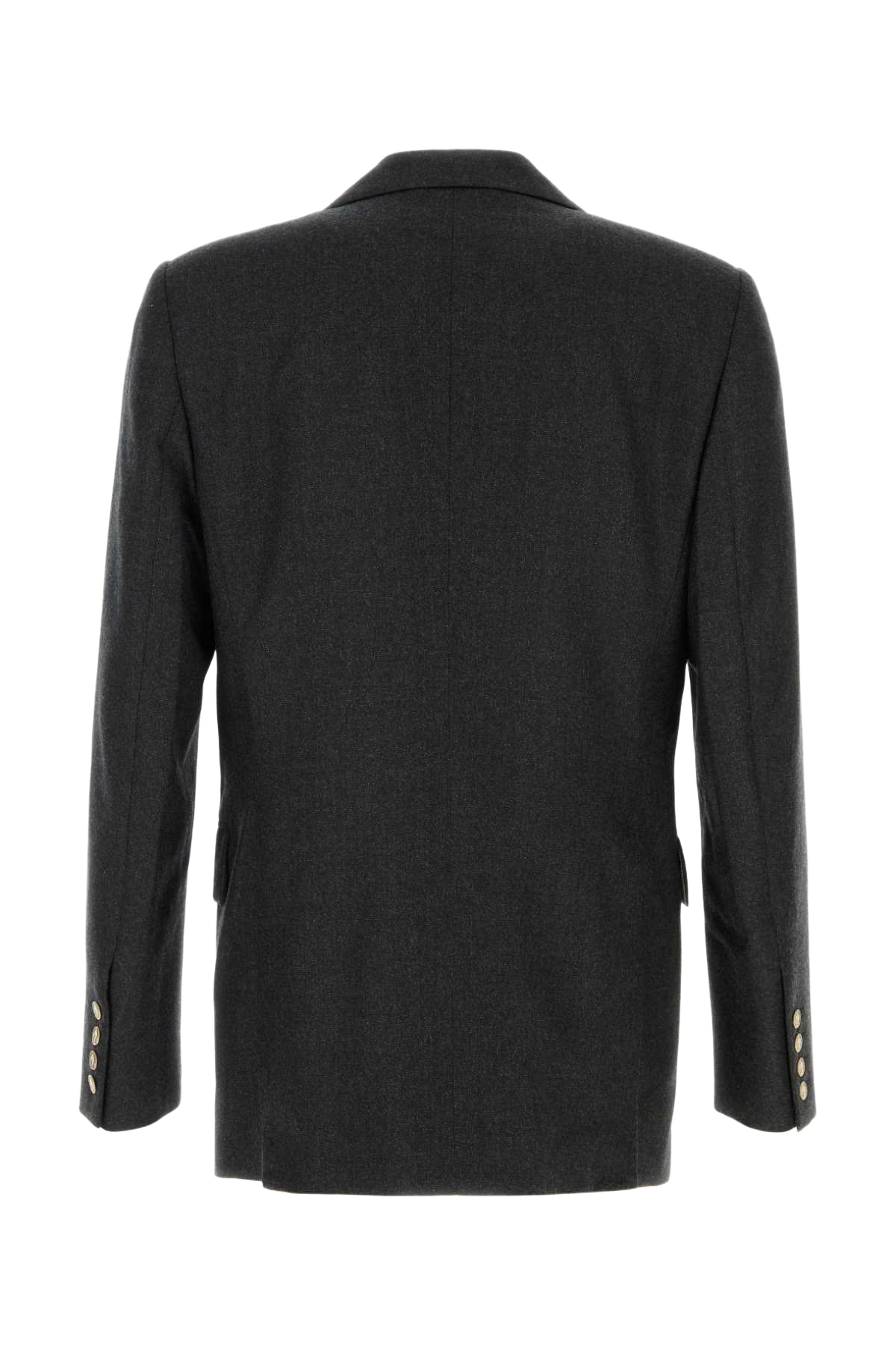 Charcoal Wool Blend Captain Blazer Giacche E Gilet