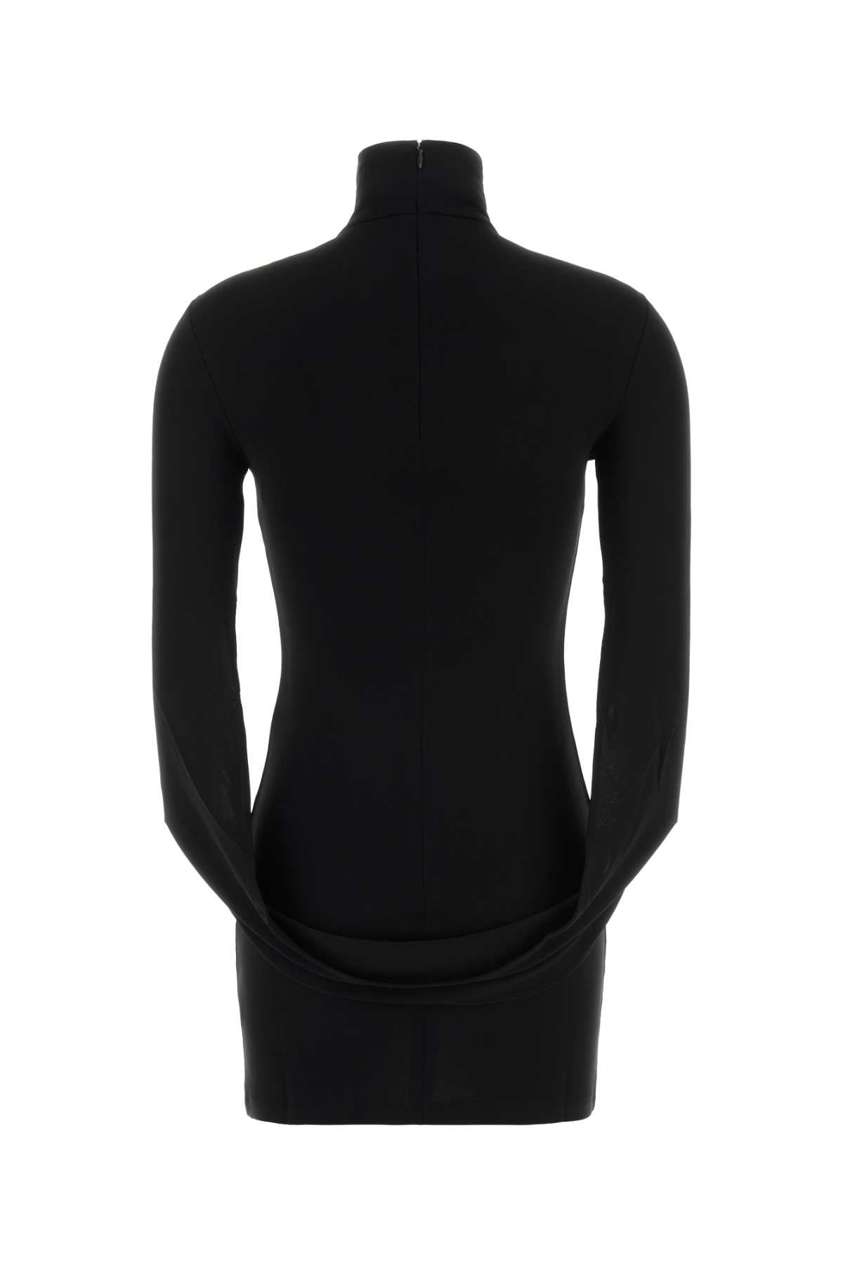 Black Stretch Jersey Mini Dress Exterior: Viscose Elastane Abiti
