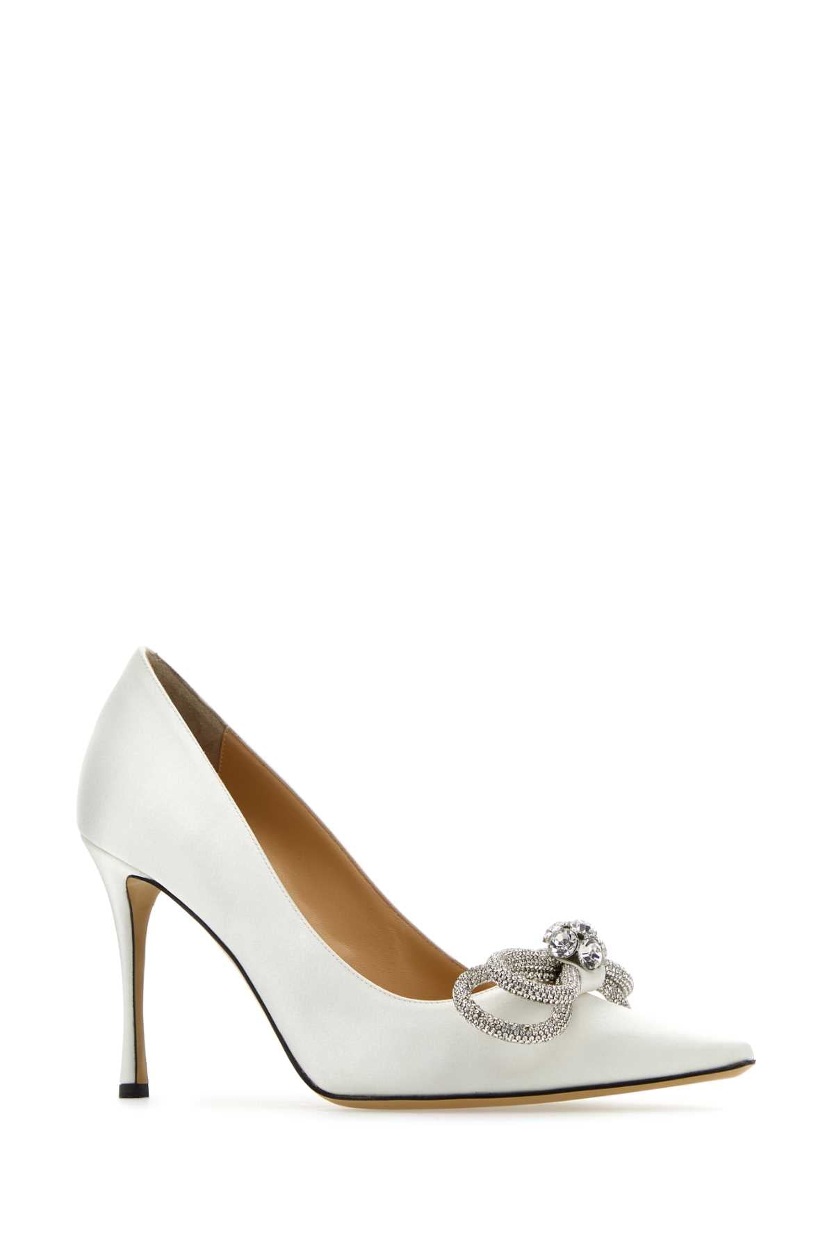 White Satin Pumps Scarpe Con Tacco