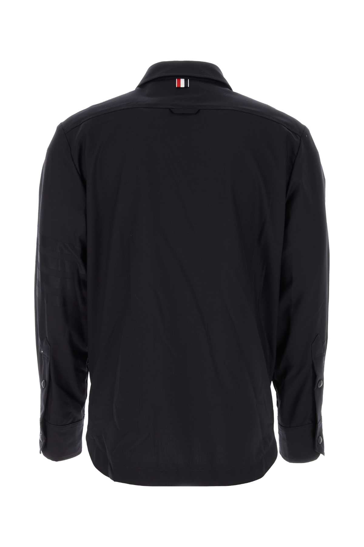 Midnight Blue Wool Shirt Darkblue Exterior: Camicie