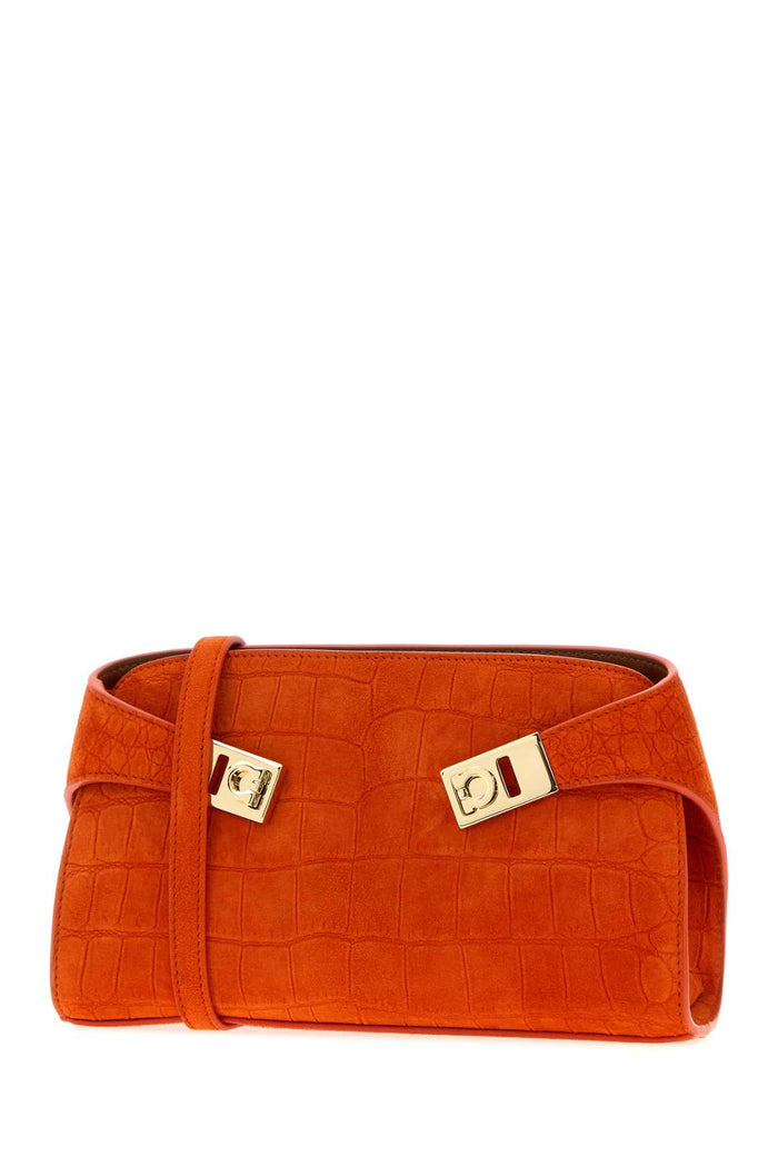 Orange Suede Hug Clutch Lightsienanaturalerstlightsiena