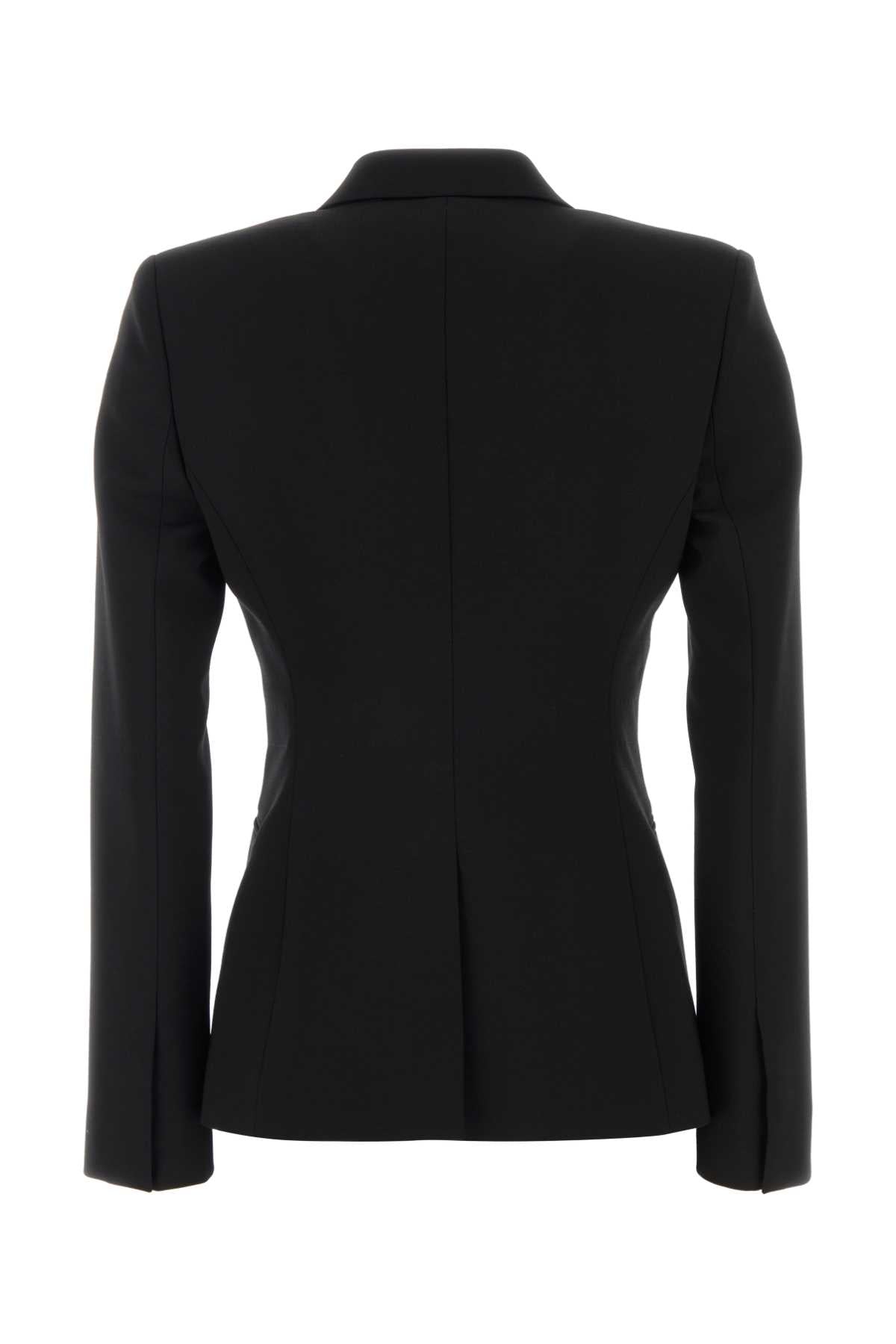 Black Wool Mix Giacche E Gilet