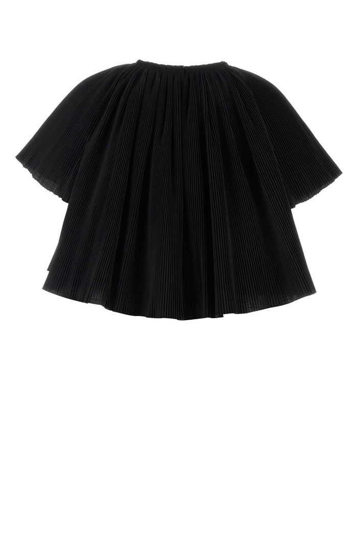 Black Polyester Blend Top Exterior: Cotton Maglie