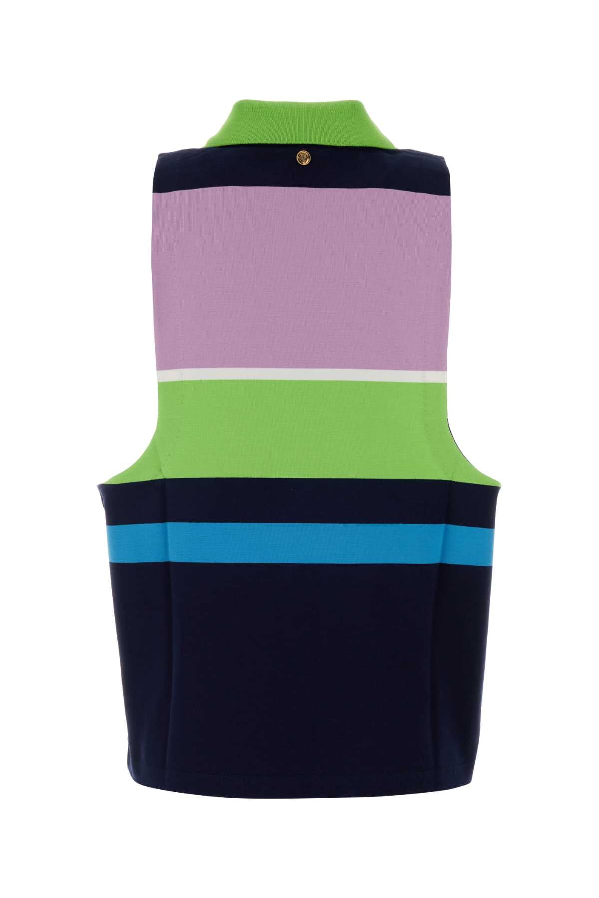 Embroidered Cotton Polo Shirt Brightpinkinkwhitebrightgreenazurblue Exterior