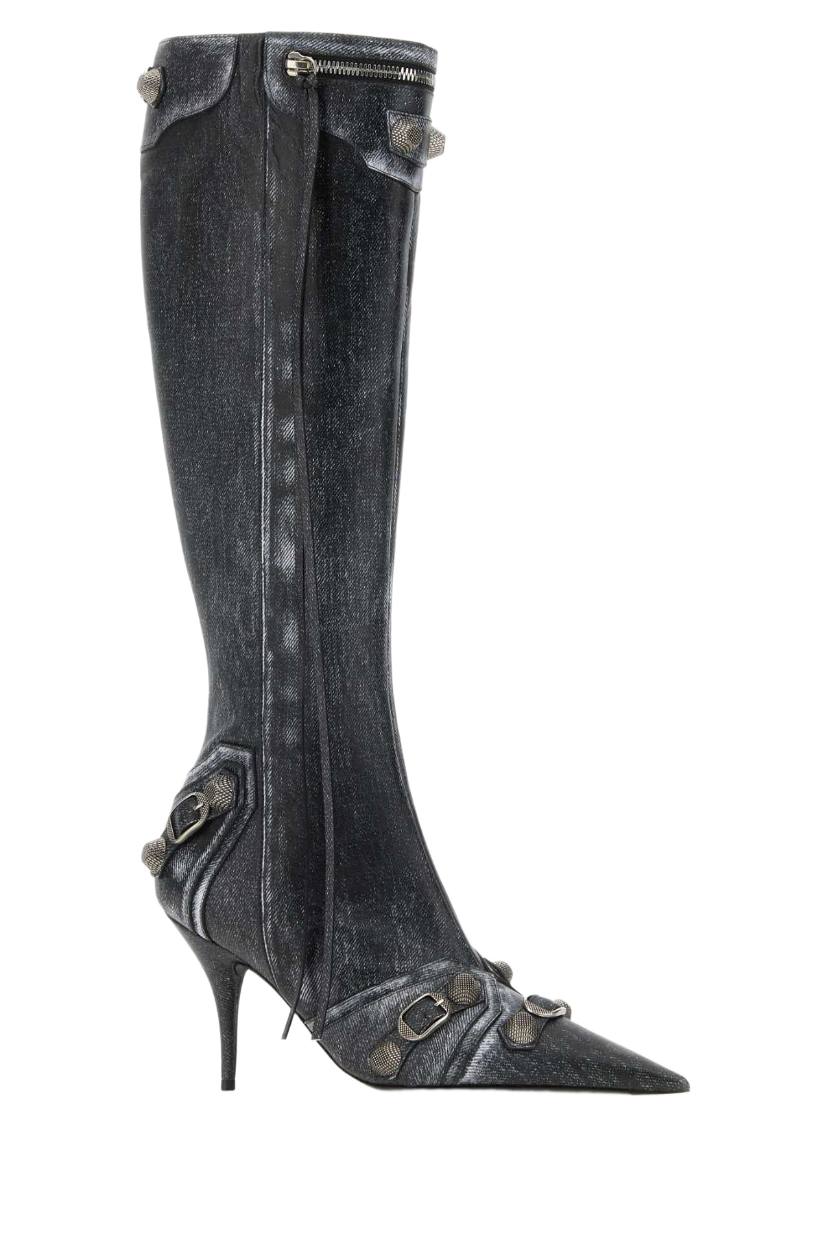 Printed Nappa Leather Cagole Boots Black Stivali