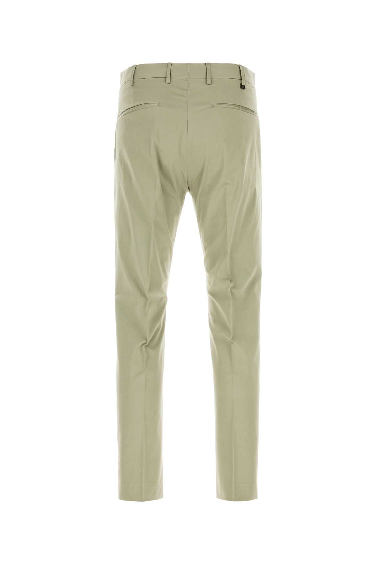 Sage Green Stretch Cotton Pant 0435 Exterior: Elastane Pantaloni