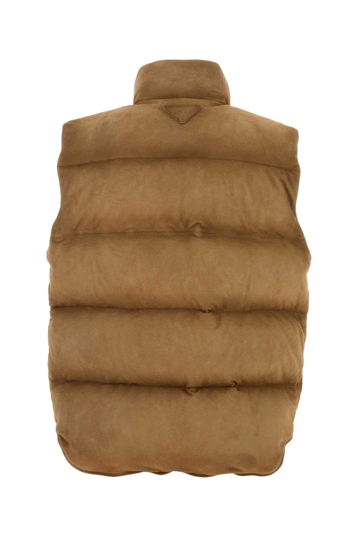 Biscuit Suede Sleeveless Down Jacket Sigaro Piumini