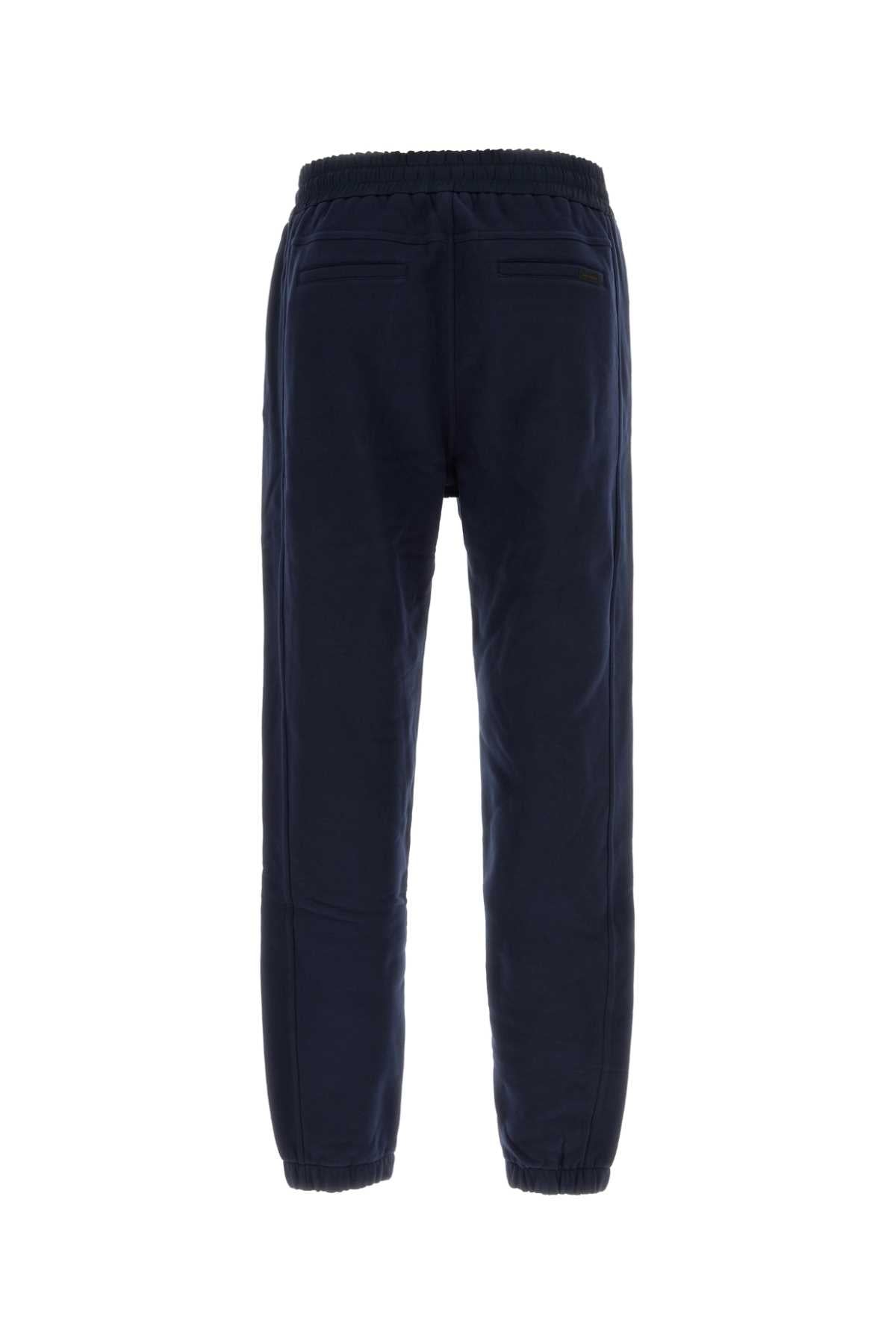 Dark Blue Cotton Joggers Marine Exterior: Pantaloni