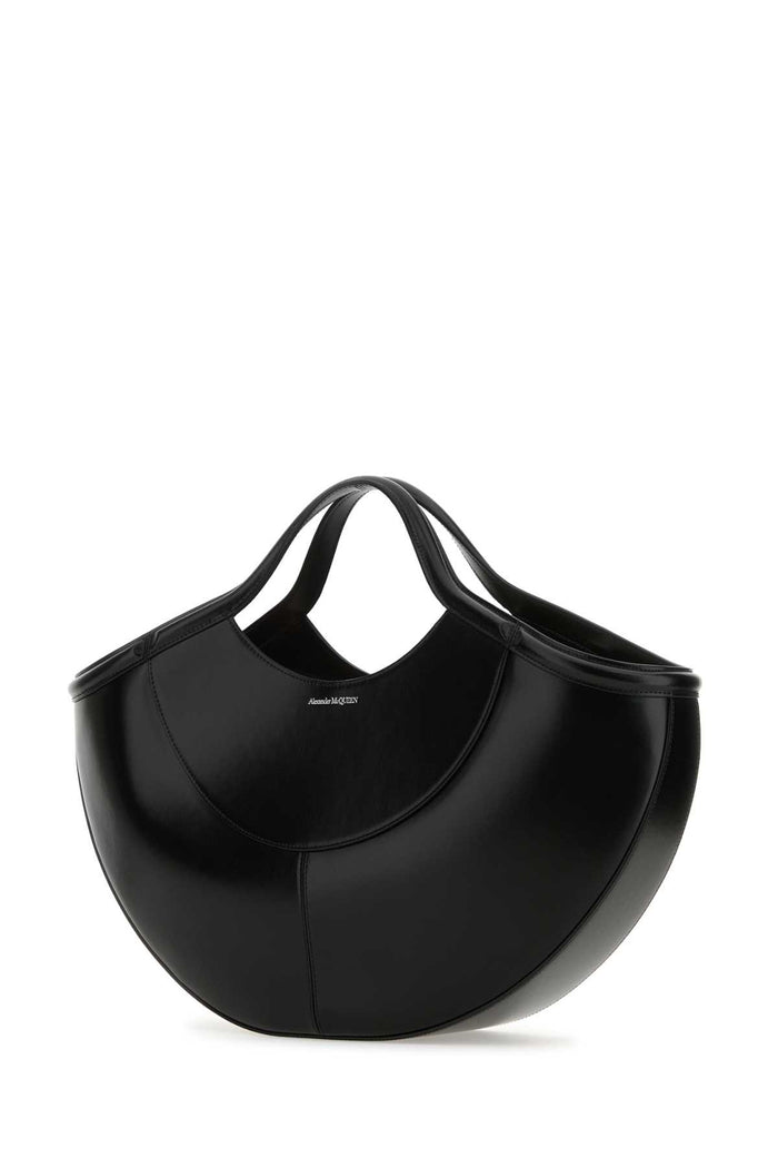 Black Leather The Cove Shopping Bag Borse A Mano