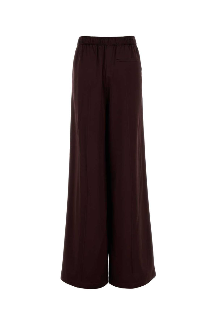 Burgundy Satin Wide-Leg Pant 600 Viscose Exclusive Of Trim Pantaloni