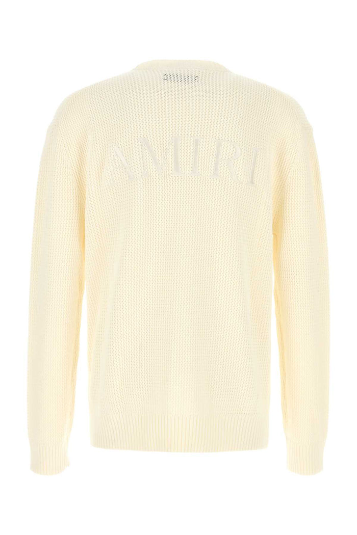 Cream Crochet Sweater Ivory Exterior: Cotton Maglie