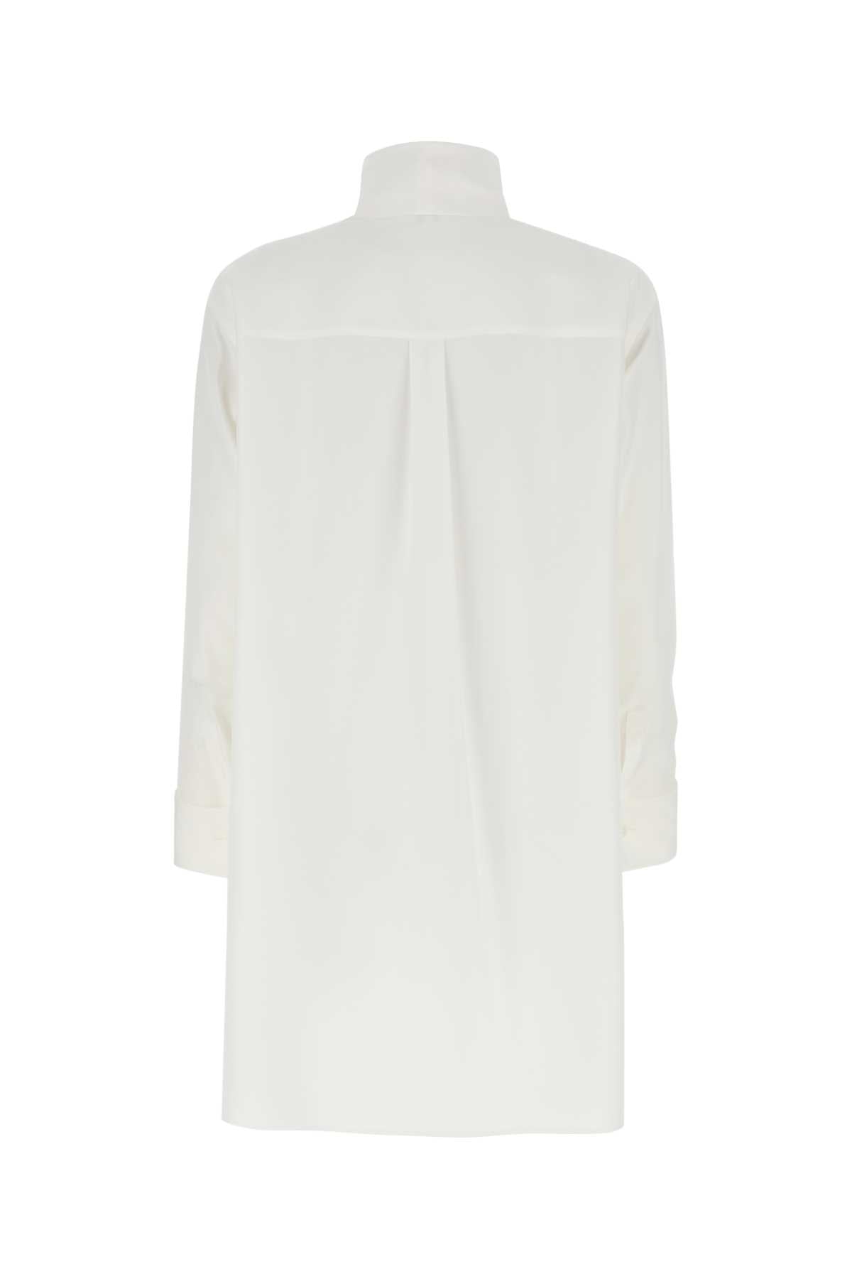 Ivory Crepe Oversize Blouse Beige Exterior: Silk Maglie
