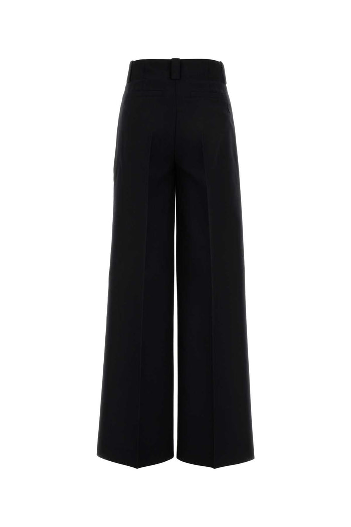 Black Polyester Blend Palazzo Pant 999 Pantaloni