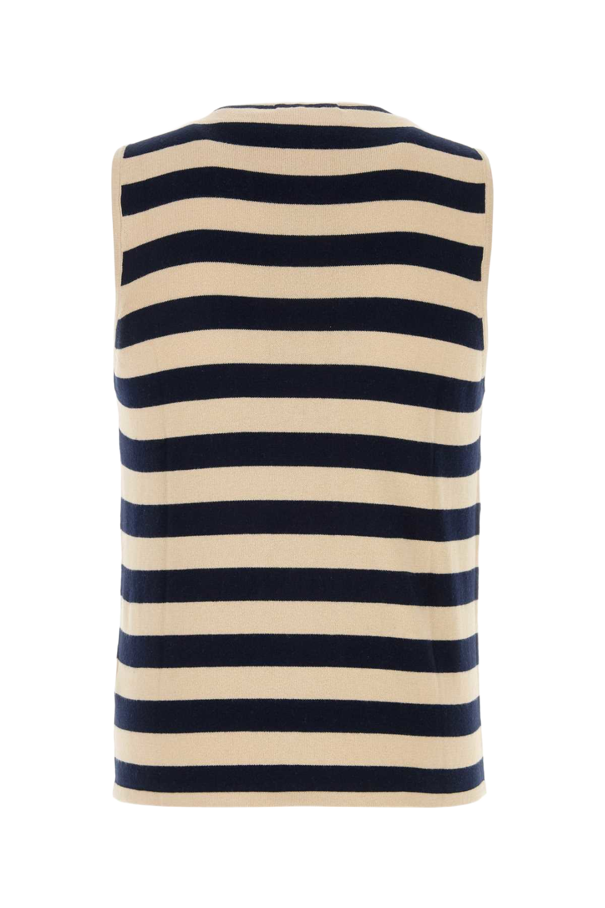 Embroidered Cotton Leo Tank Top Beige Exterior: T-shirt