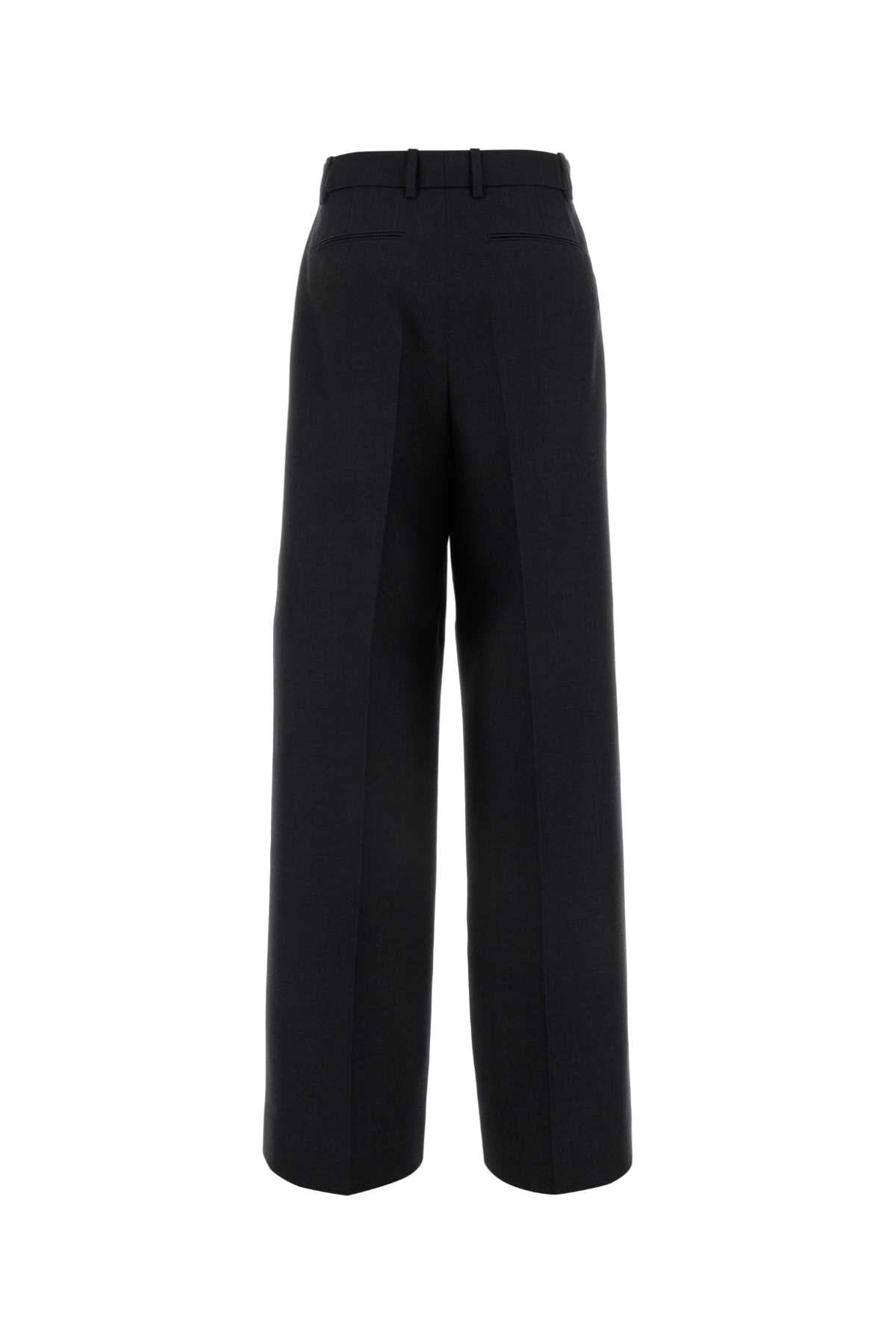 Slate Wool Wide-Leg Pant Darkgrey Exterior: Pantaloni