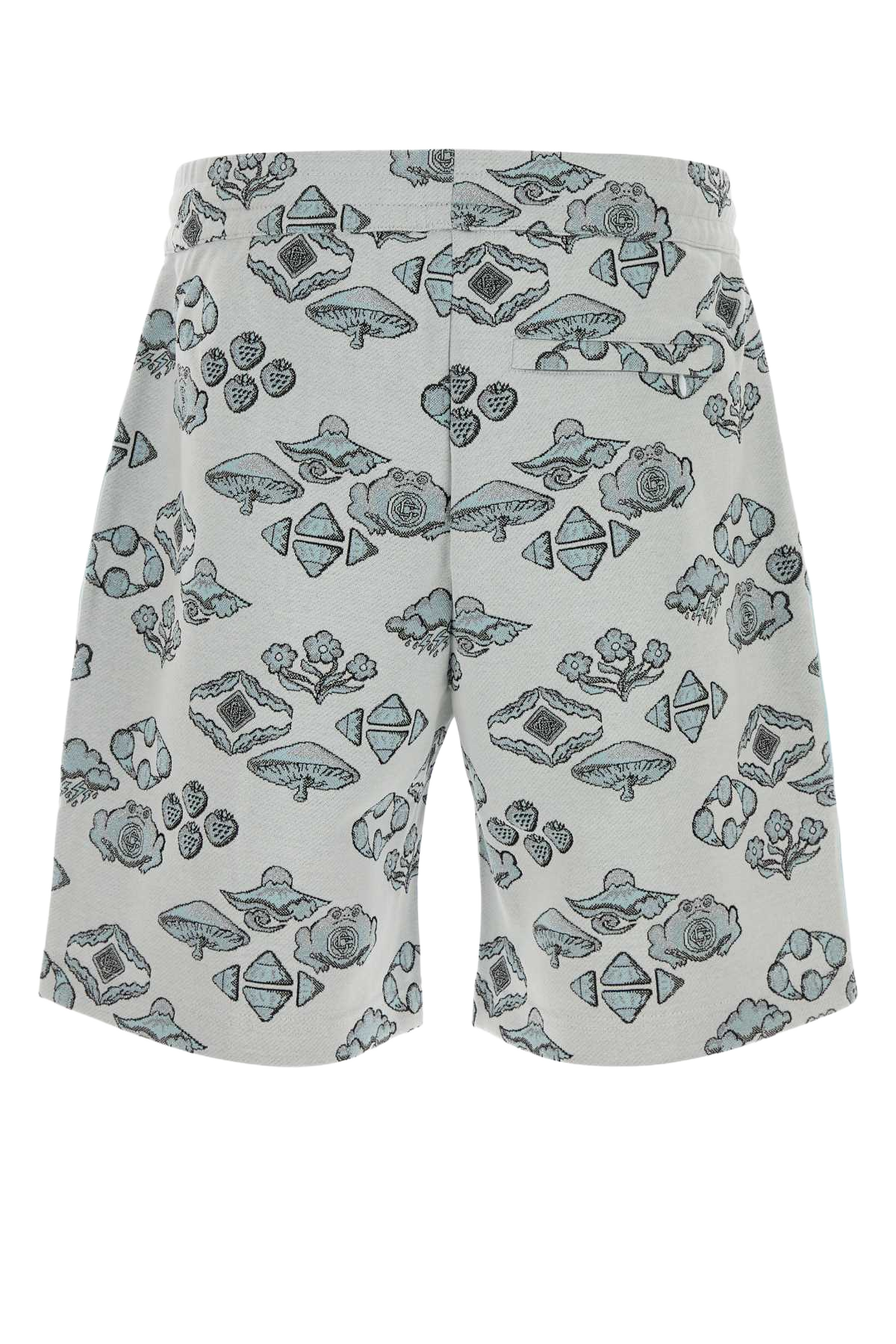 Embroidered Stretch Jacquard Bermuda Shorts Offwhitemulti