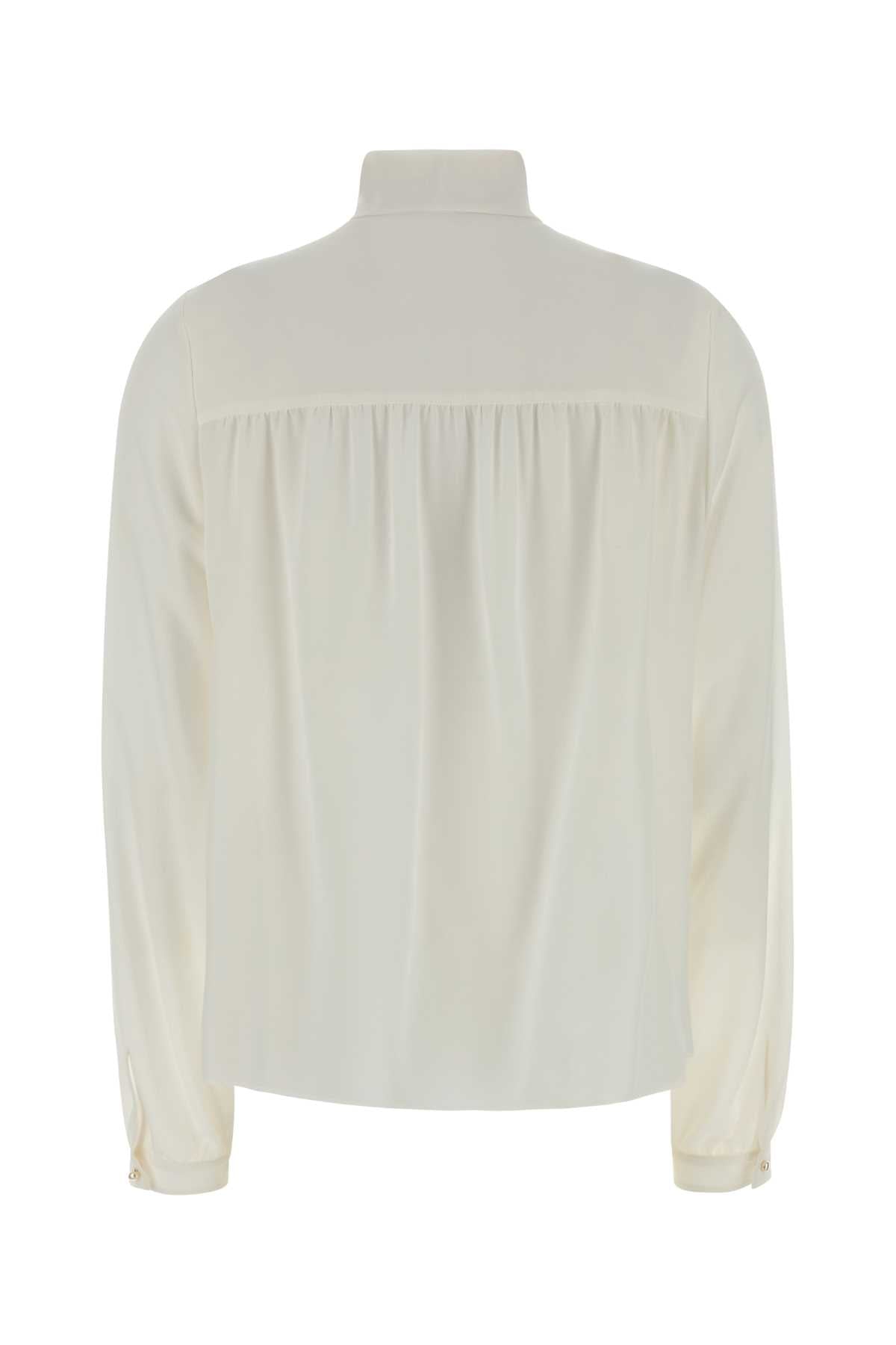 Ivory Crepe Shirt Avorio Silk Camicie