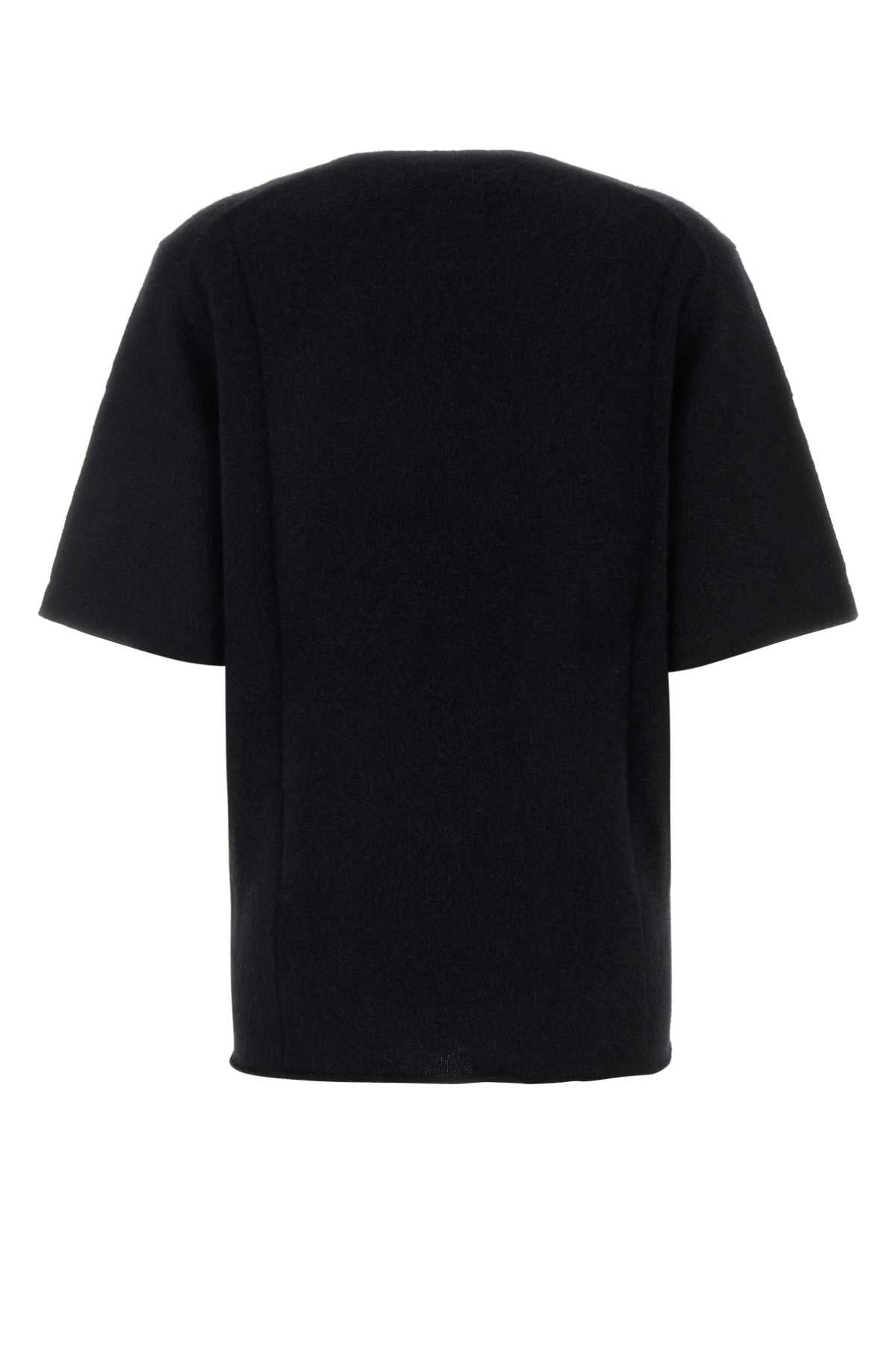Black Wool Blend Raven Sweater Exterior: Yak Nylon Maglieria