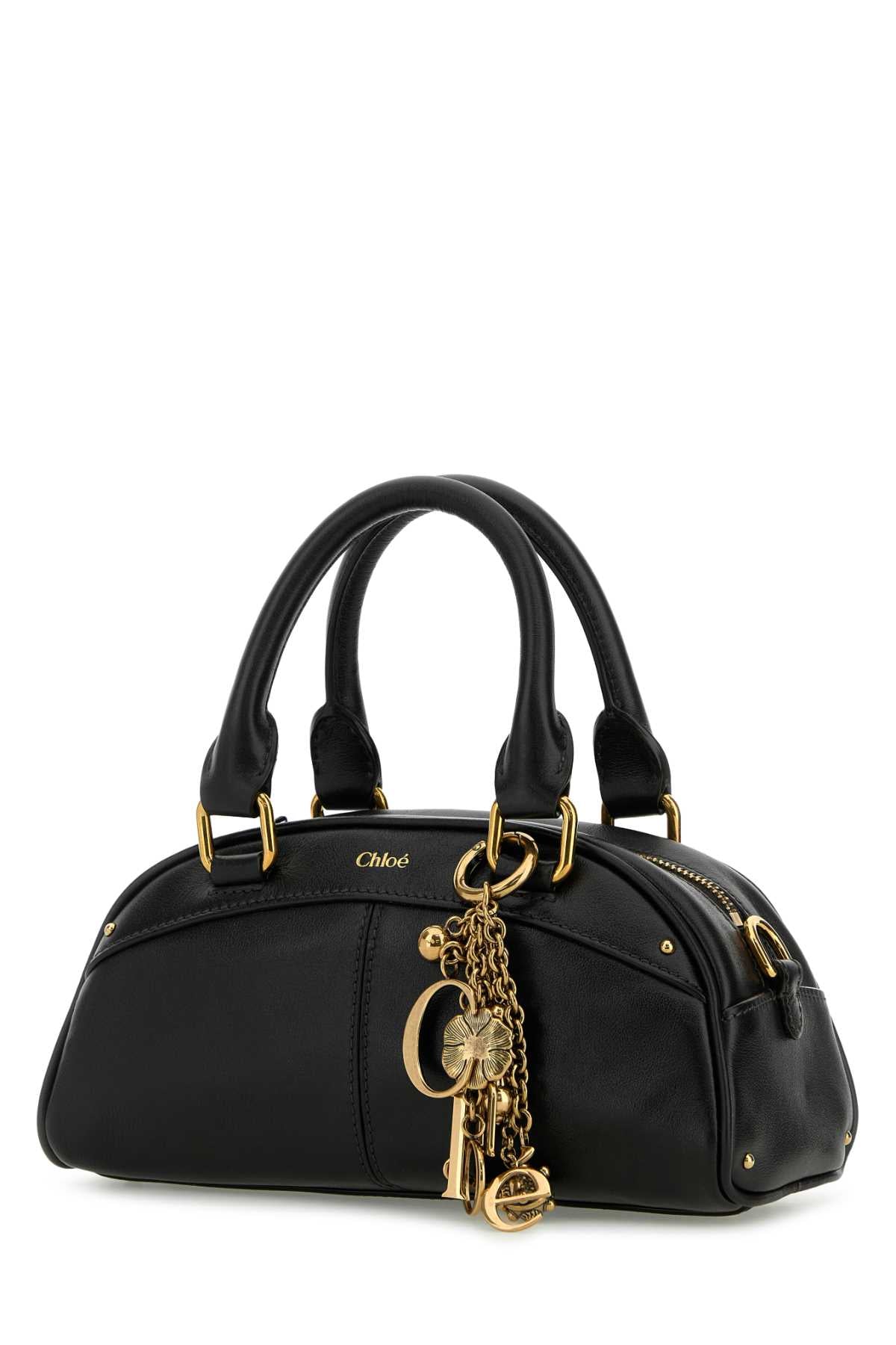 Black Small Leather Bowling Chloã© Handbag Borse A Mano