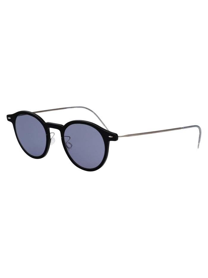 46-D16-150804-10-Sunsl113 Matte Black Acetate + Titanium Sunglasses