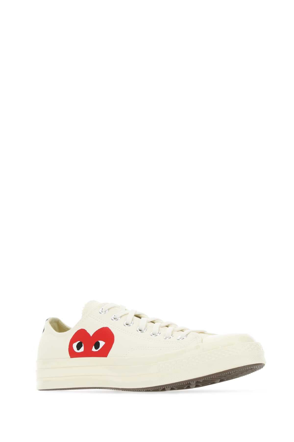 Ivory Canvas Comme Des Garã§ons X Converse Sneakers White