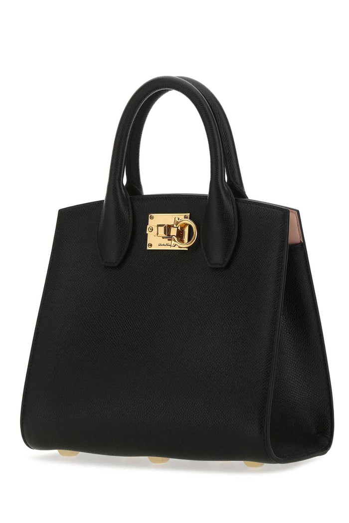 Black Leather The Studio Handbag Nerobonbon Borse A Mano