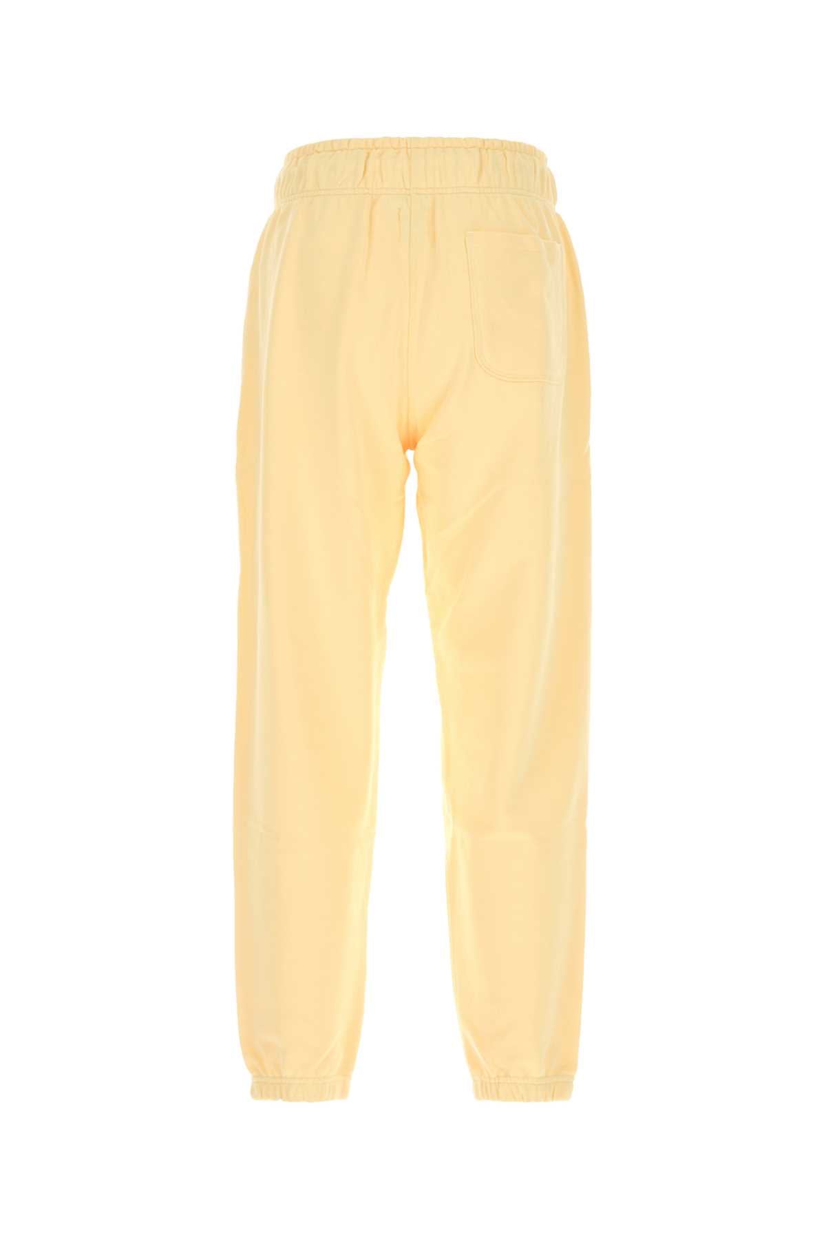 Pastel Yellow Cotton Joggers Calcium Exterior: Pantaloni