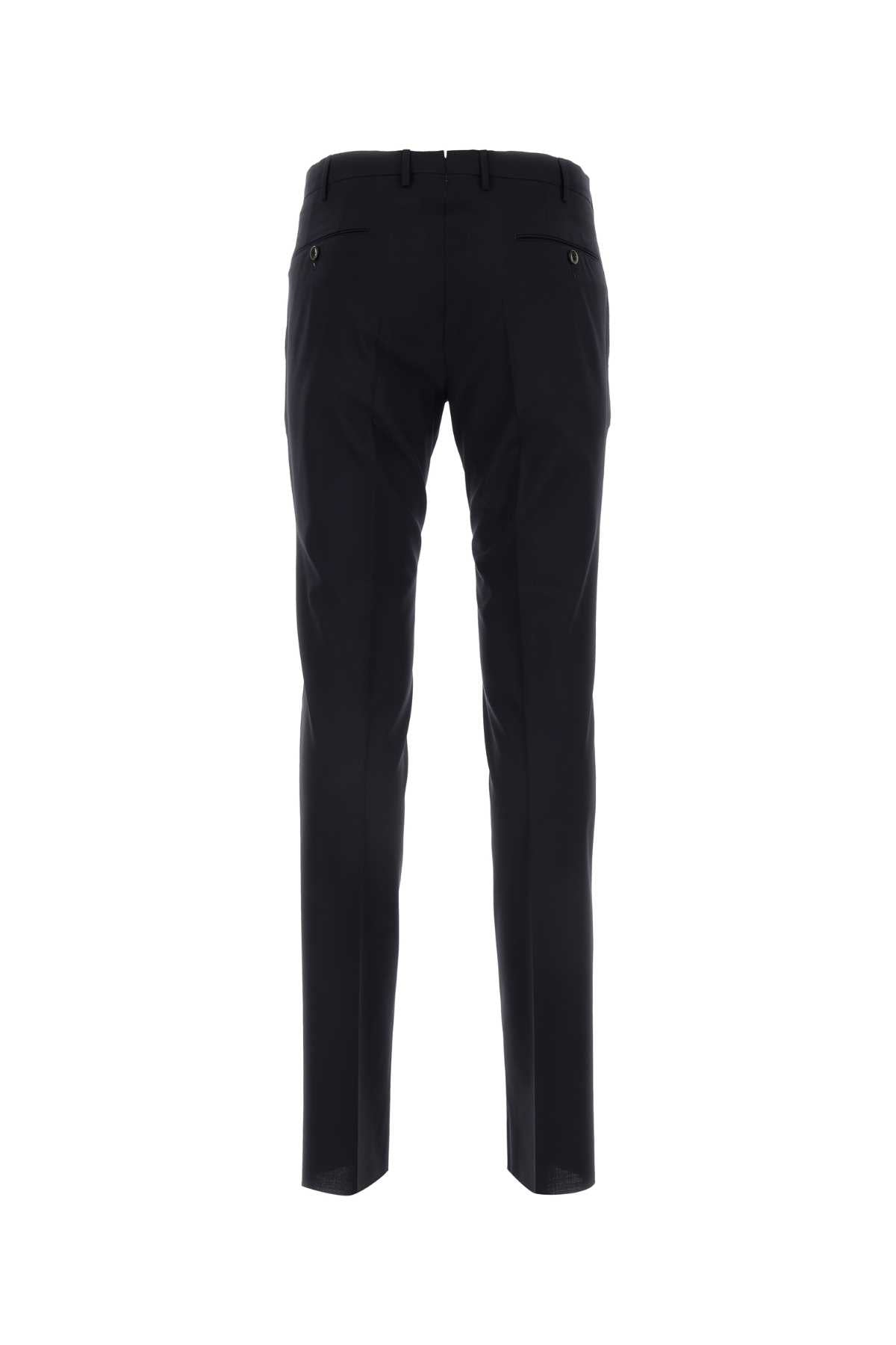 Midnight Blue Stretch Wool Pant Bluscuro Pantaloni