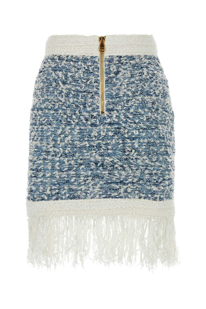 Embroidered Tweed Skirt Sljbleupâleblanc Gonne