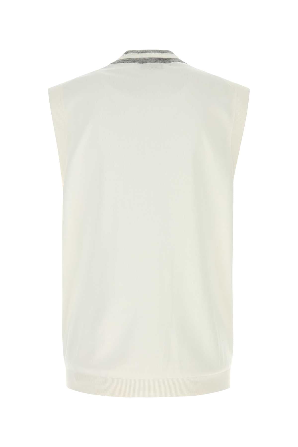 White Cotton Vest Cj068 Exterior: Maglieria