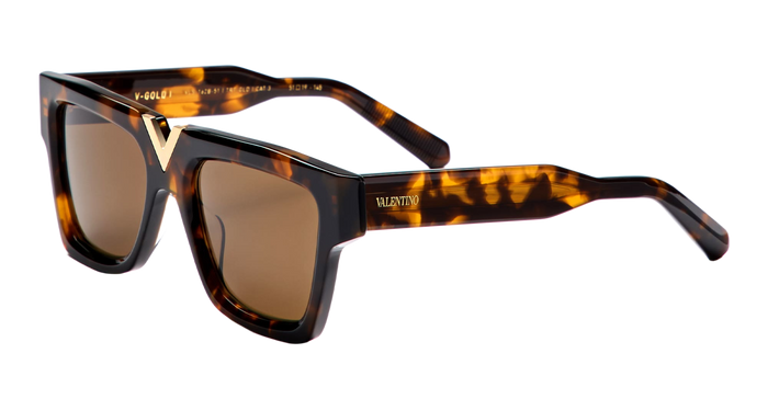 V-Gold-I - Brown Tortoise Gold Nd Acetate Sunglasses