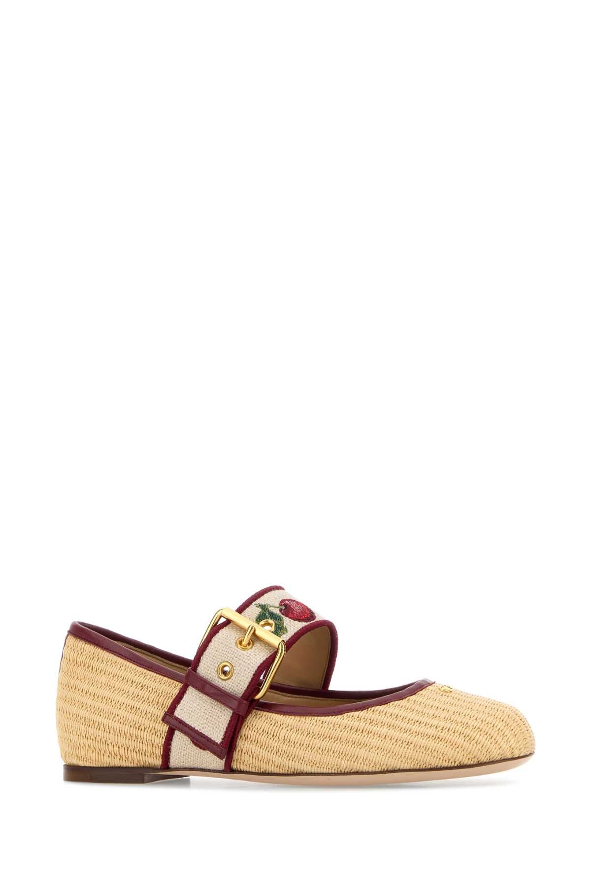 Beigerubinonaturalerosso Cotton Viscose Ballerine