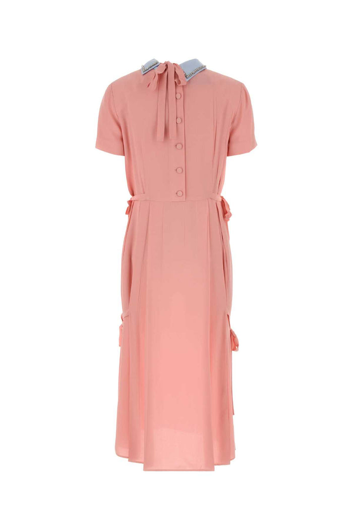 Pink Crepe Dress Rosa Exterior: Viscose Abiti