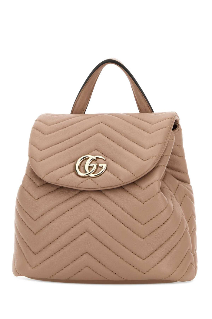 Pink Leather Mini Gg Marmont Backpack Cameoxdafne Zaini