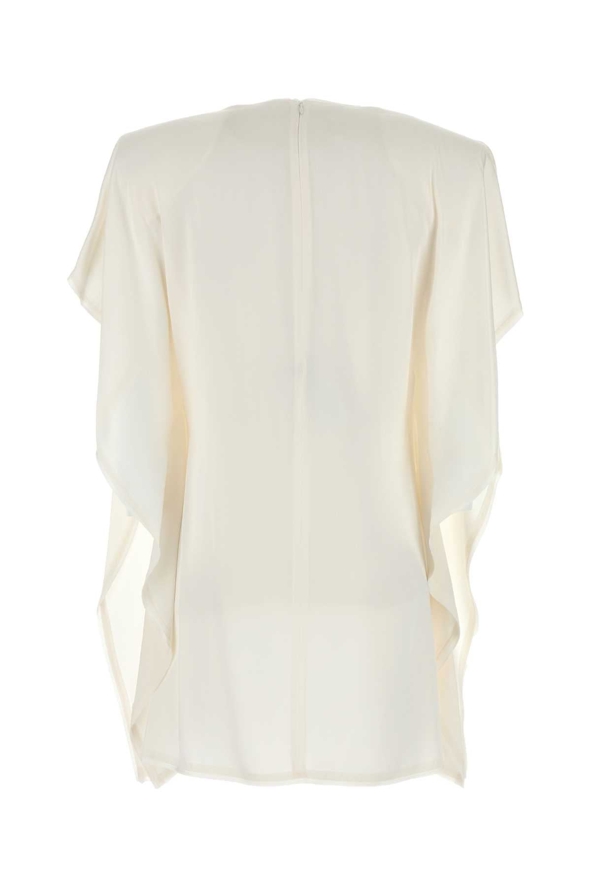 White Satin Mini Dress Cream Exterior: Viscose Acetate Abiti