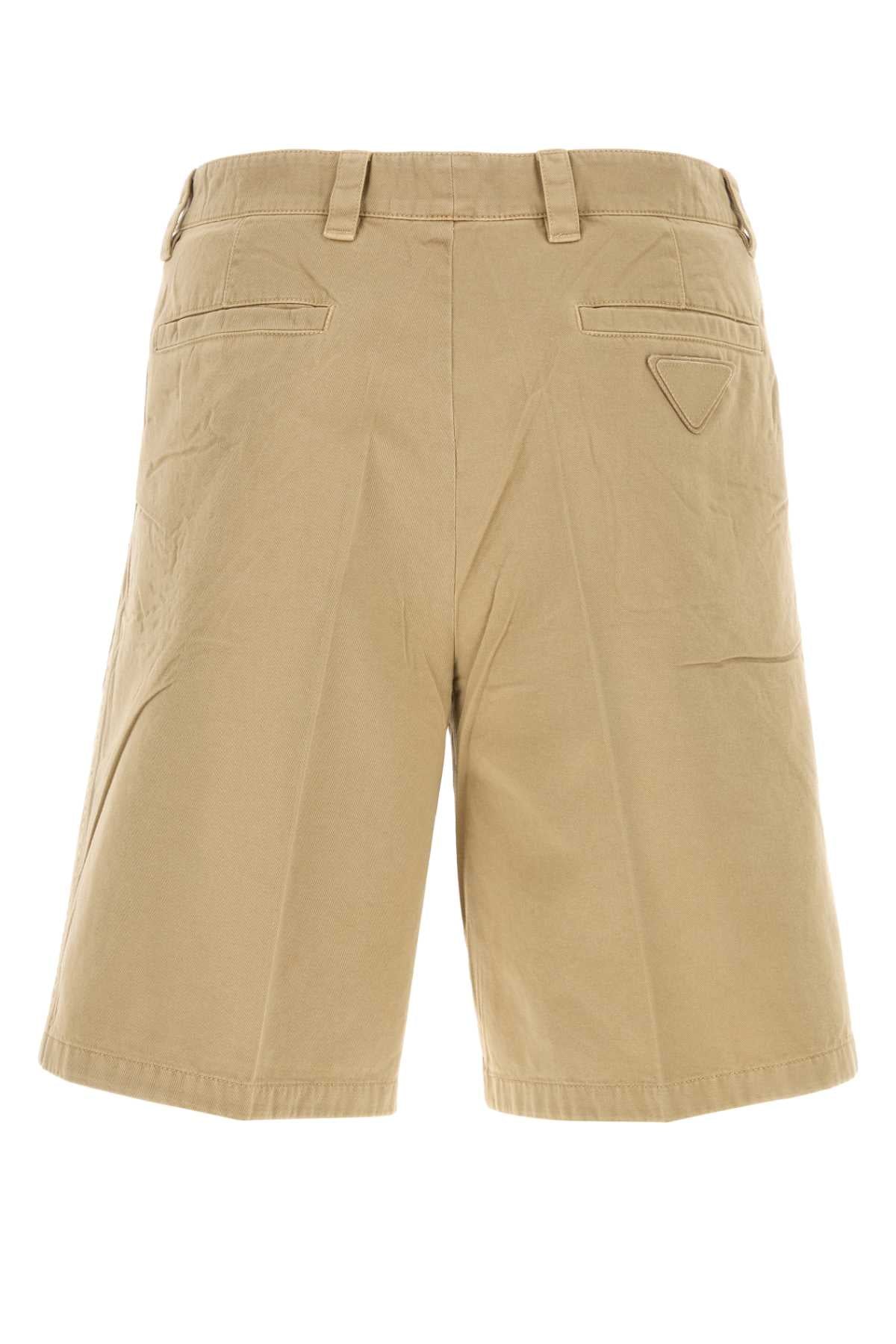 Beige Gabardine Bermuda Shorts Corda Exterior: Cotton