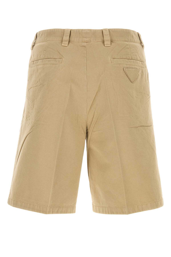 Beige Gabardine Bermuda Shorts Corda Exterior: Cotton