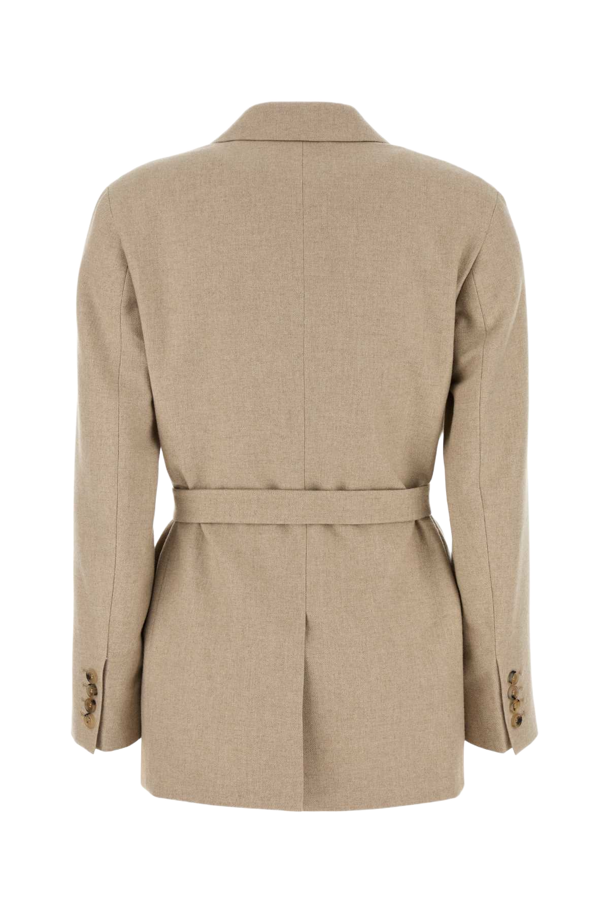 Cappuccino Wool Blend Randers Blazer Albino Giacche E Gilet