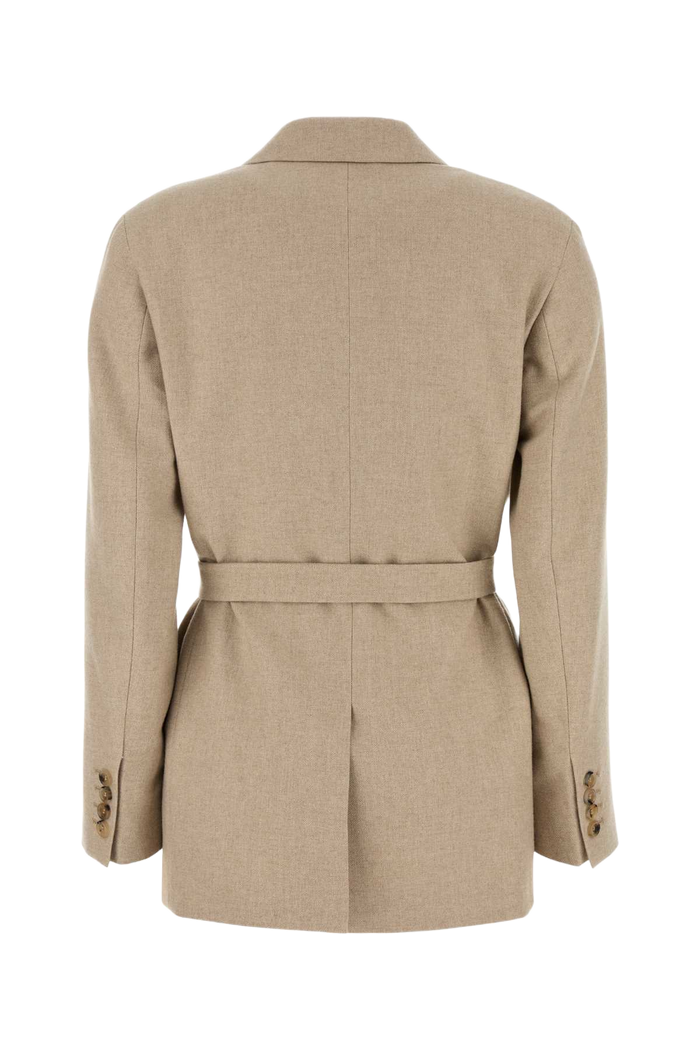 Cappuccino Wool Blend Randers Blazer Albino Giacche E Gilet
