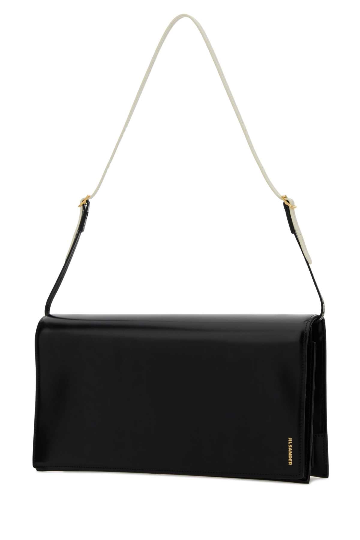 Black Leather Medium File Shoulder Bag Borse A Mano