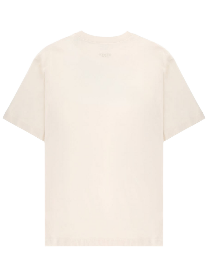 T-Shirt With Boke Flower Embroidery Powder Cotton T-shirts