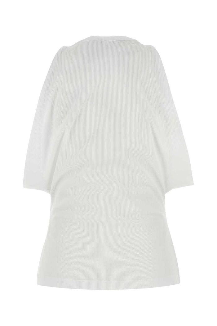 White Stretch Cotton Top Opticalwhite Exterior: Elastane Maglie