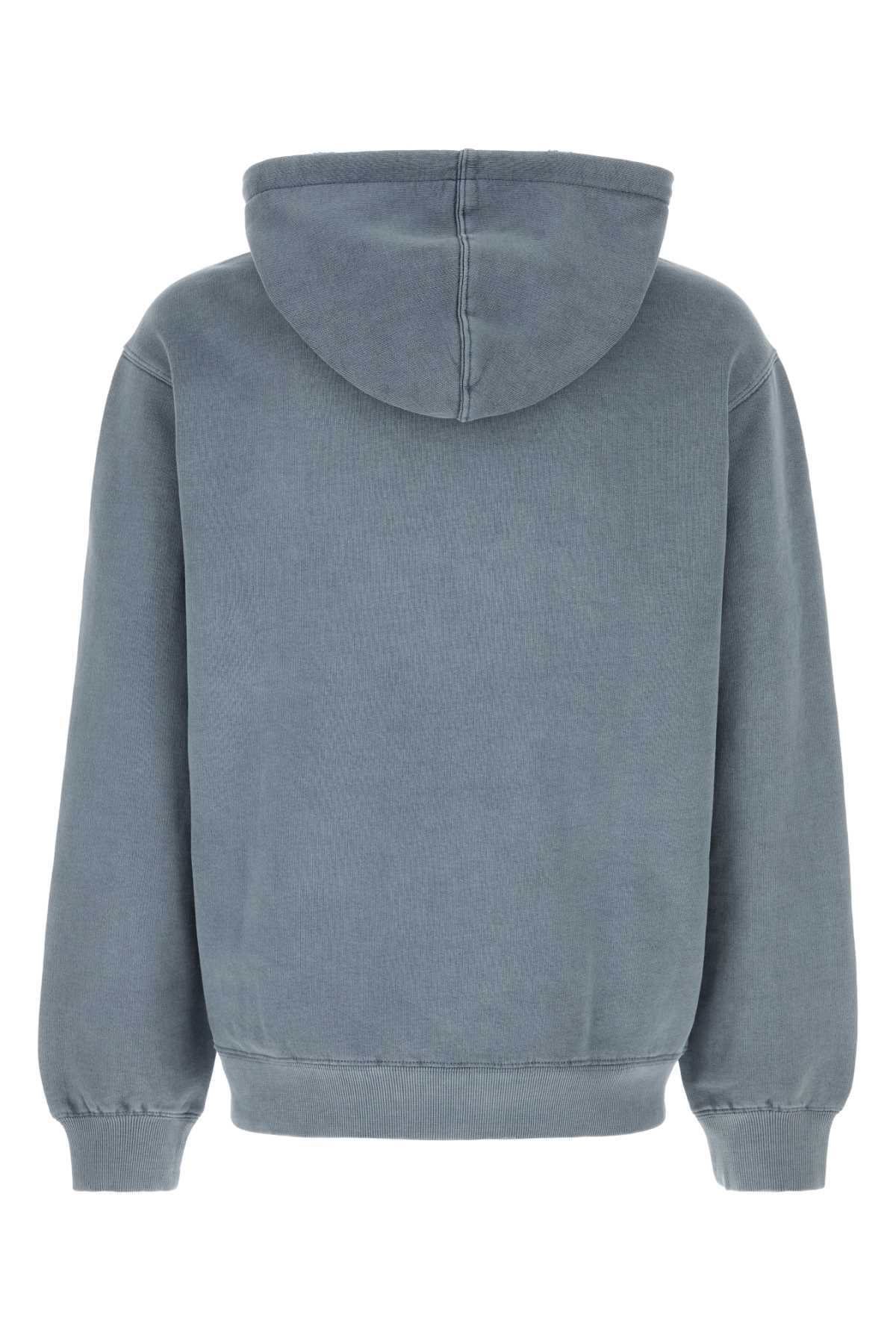 Powder Blue Cotton Hooded Torion Sweat Exterior: Felpe