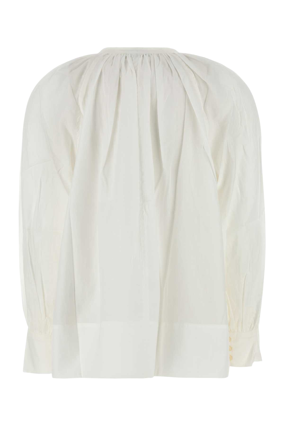 White Cotton Sierra Blouse Ecru Exterior: Camicie